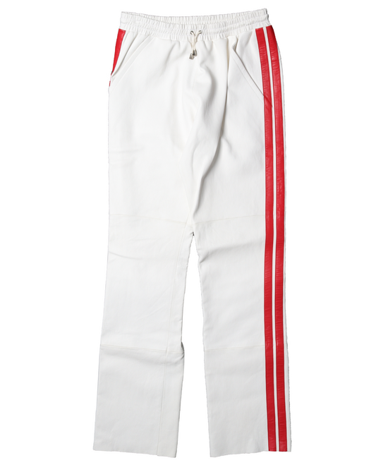 Sample Leather White Stripped Pants