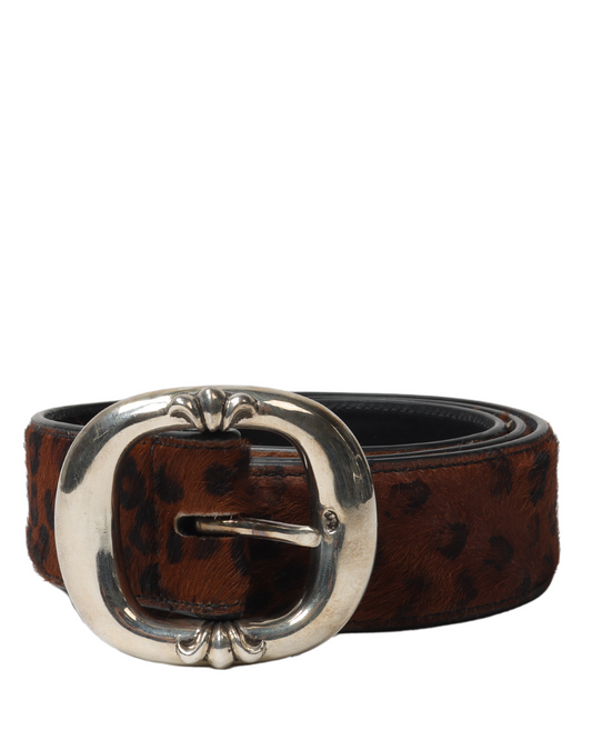 Jaguar Fur & Leather Belt