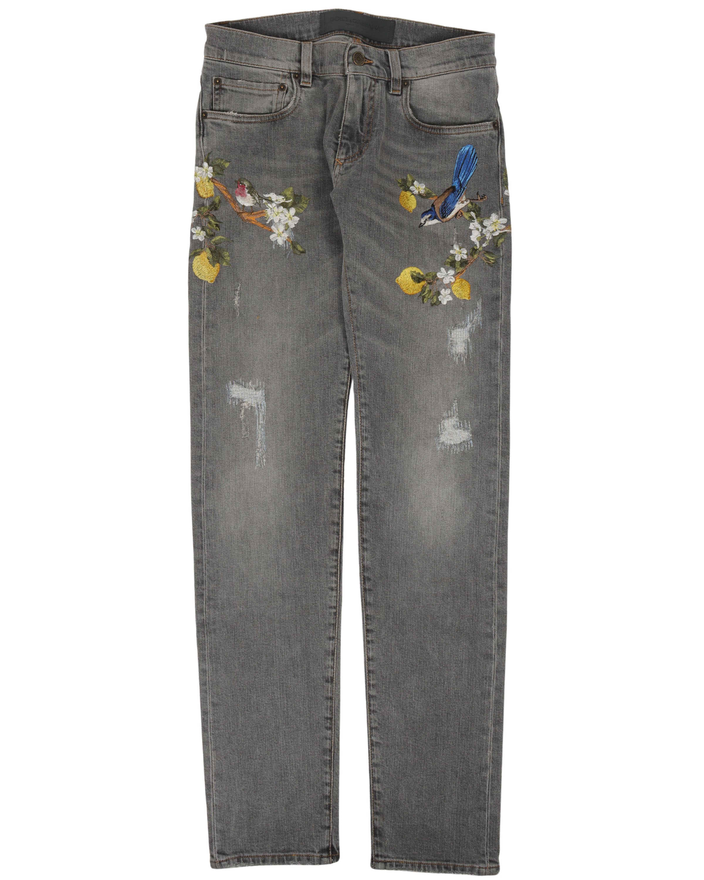 Birds and Flowers Jeans