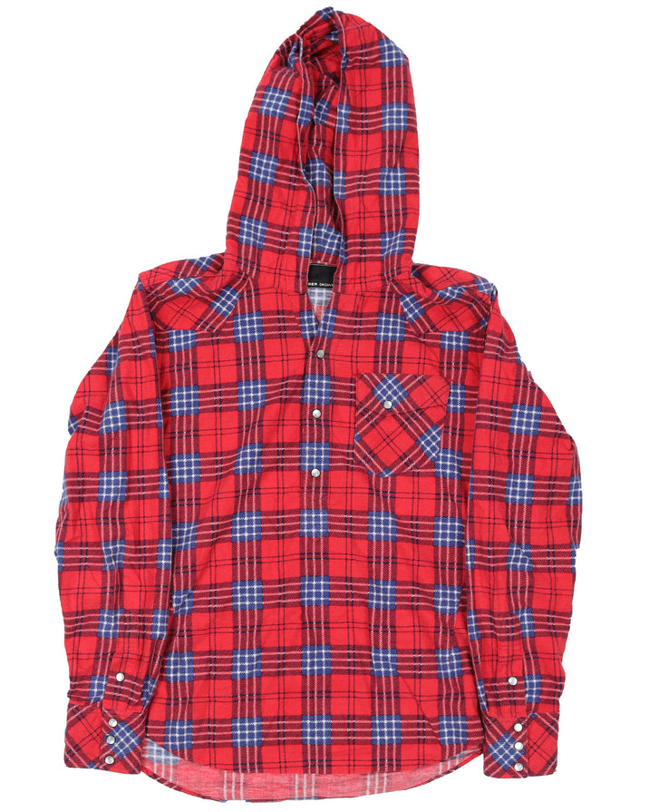 Welcome To The Shadows Flannel Hooded Shirt