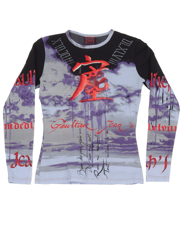 SS99 Gaultier Jeans Long Sleeve Graphic Top