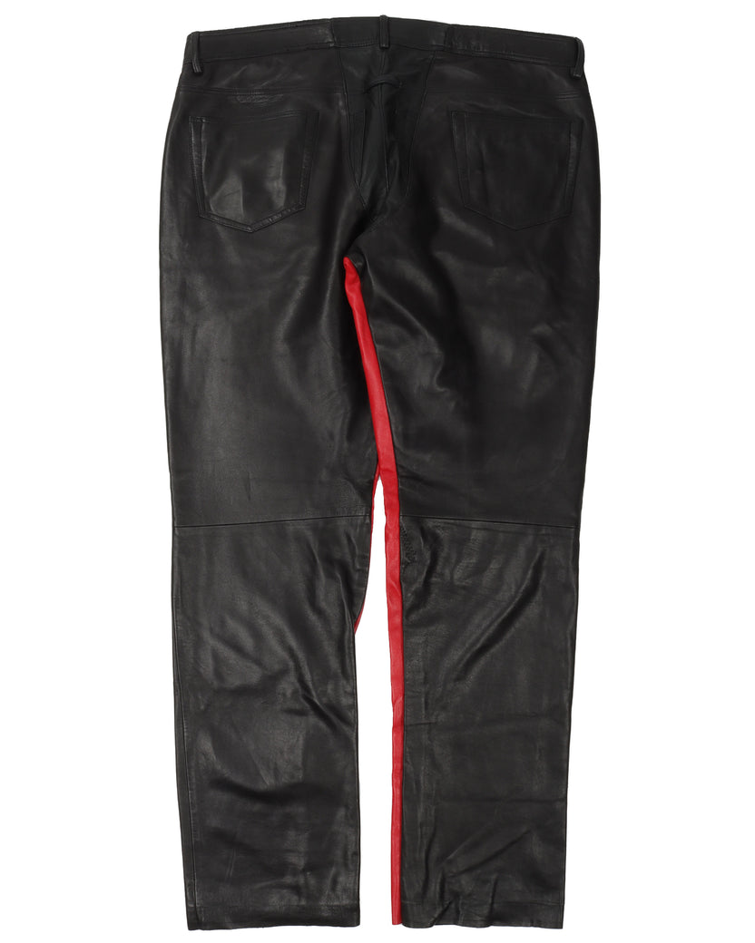 Sample Leather Red Stripe Pants