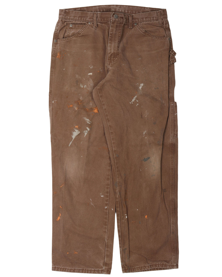 Dickies Brown Painted Carpenter Pants