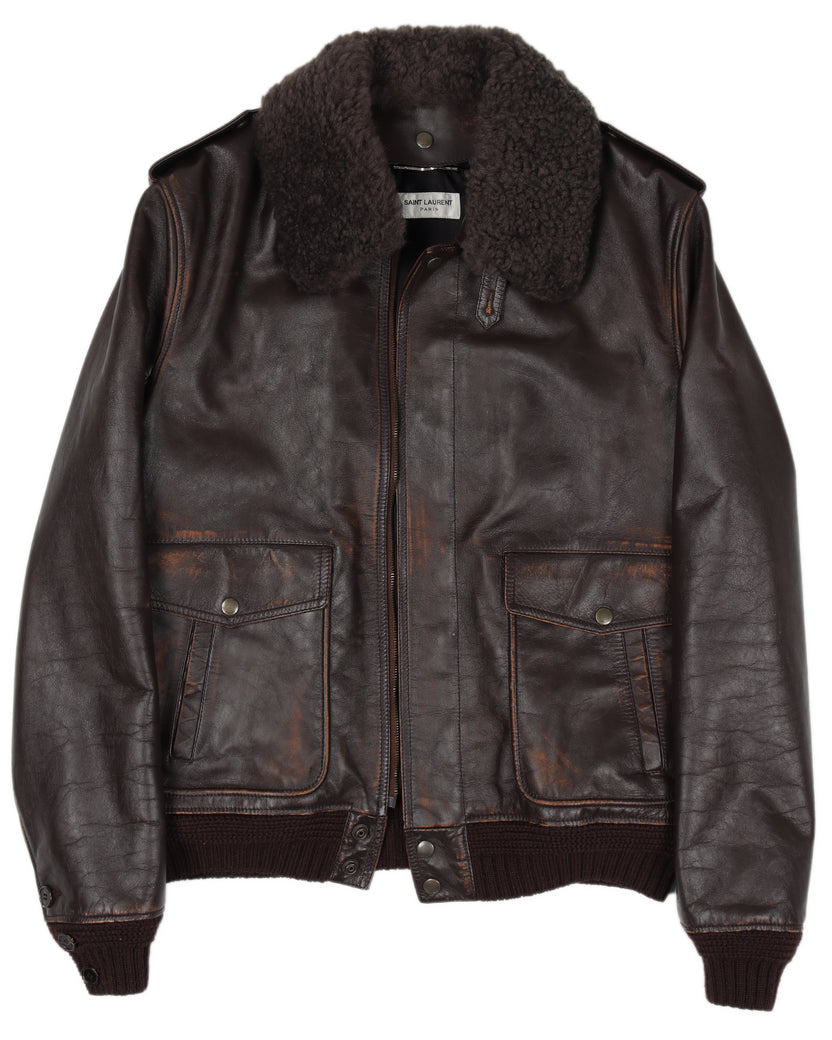 Leather Bomber Shearling Jacket (2018)