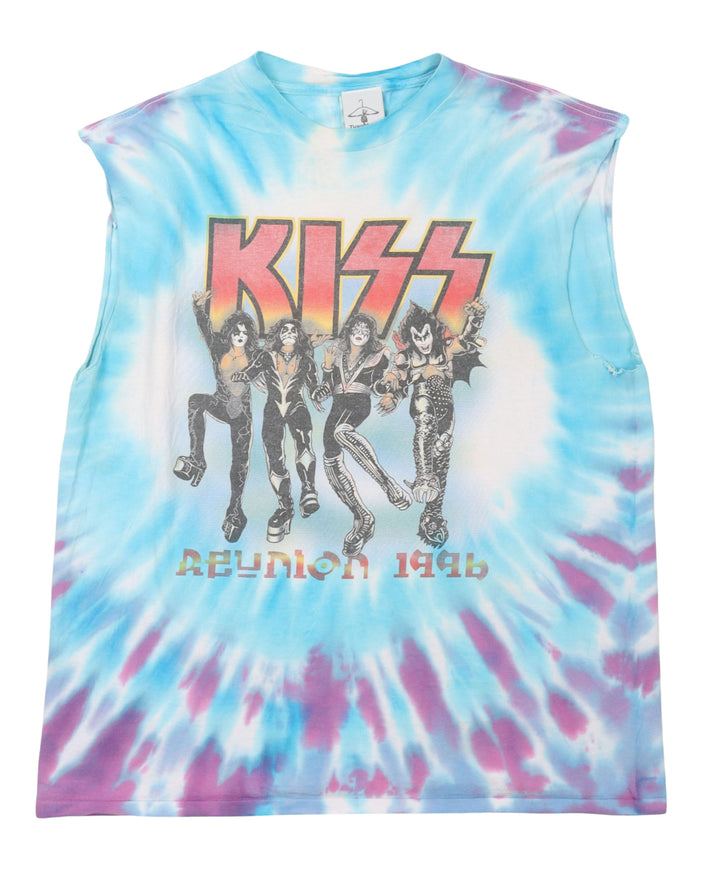 Kiss Tie Dye Cut Sleeve T-Shirt