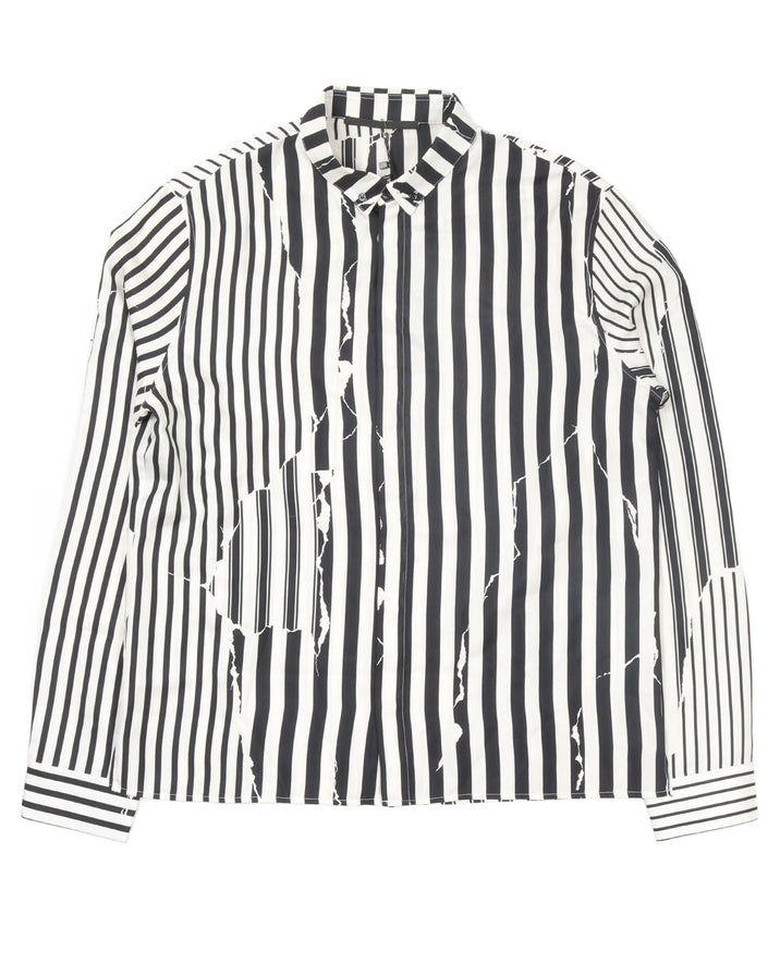 Striped Brucite Silk Shirt
