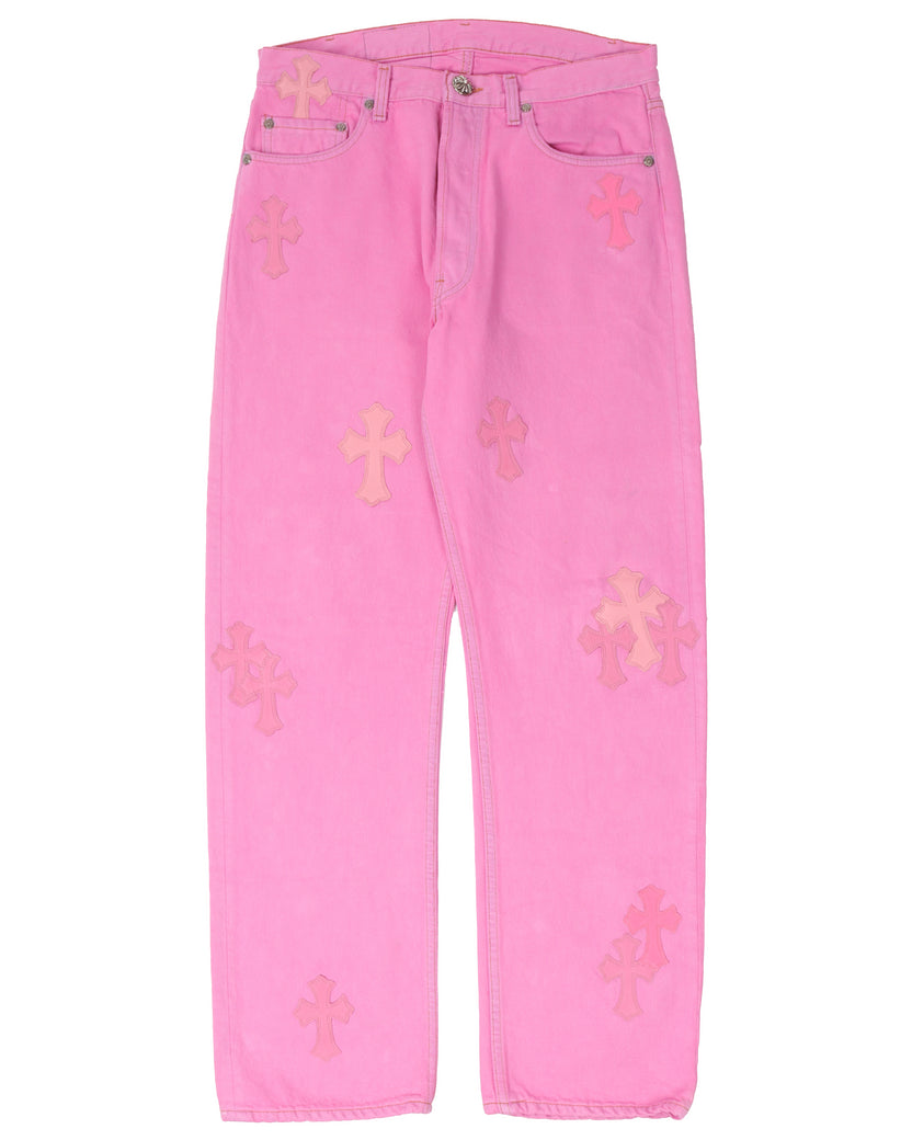 Sex Records Pink Jeans With Pink Crosses
