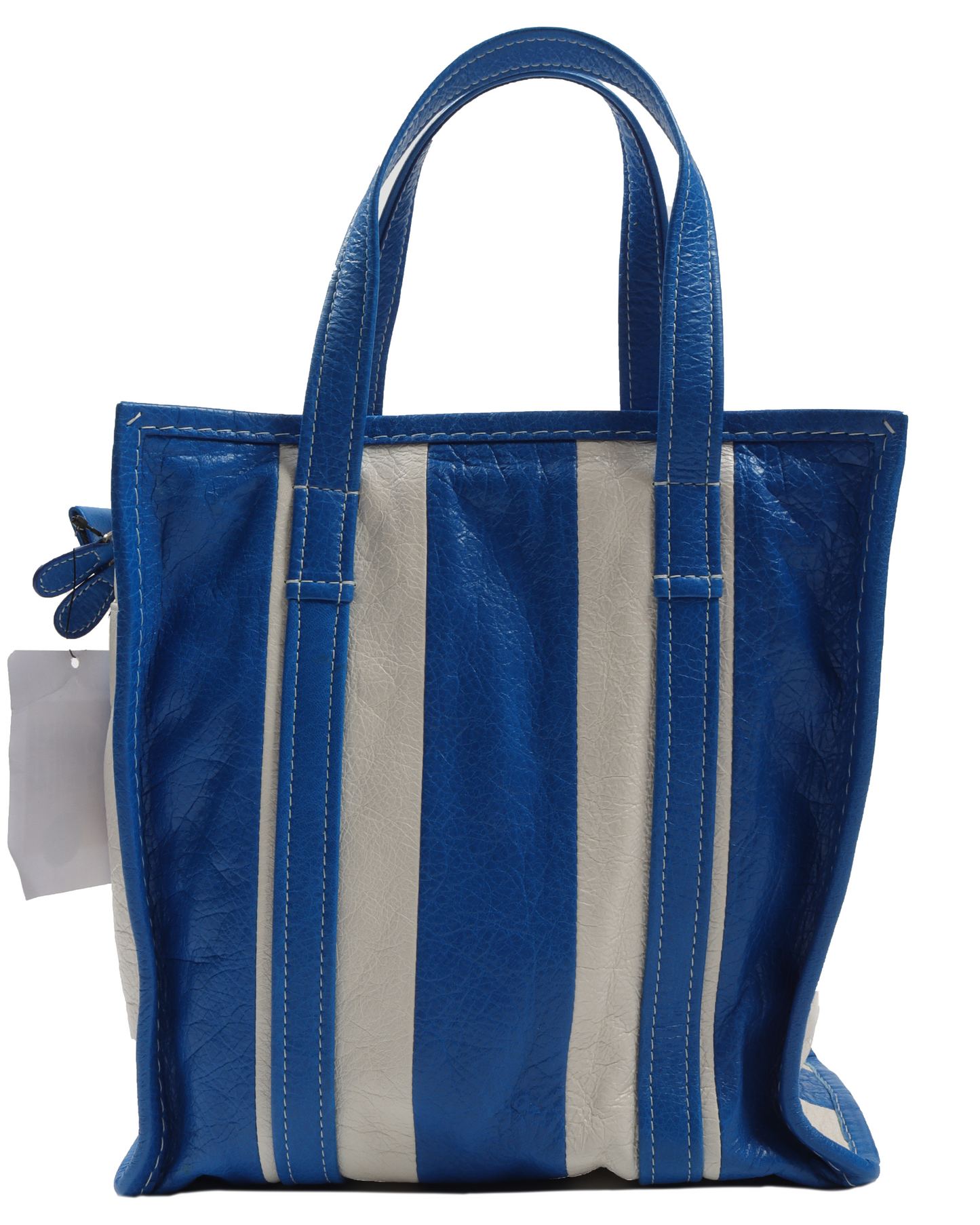 Blue and White Leather Bazar Bag