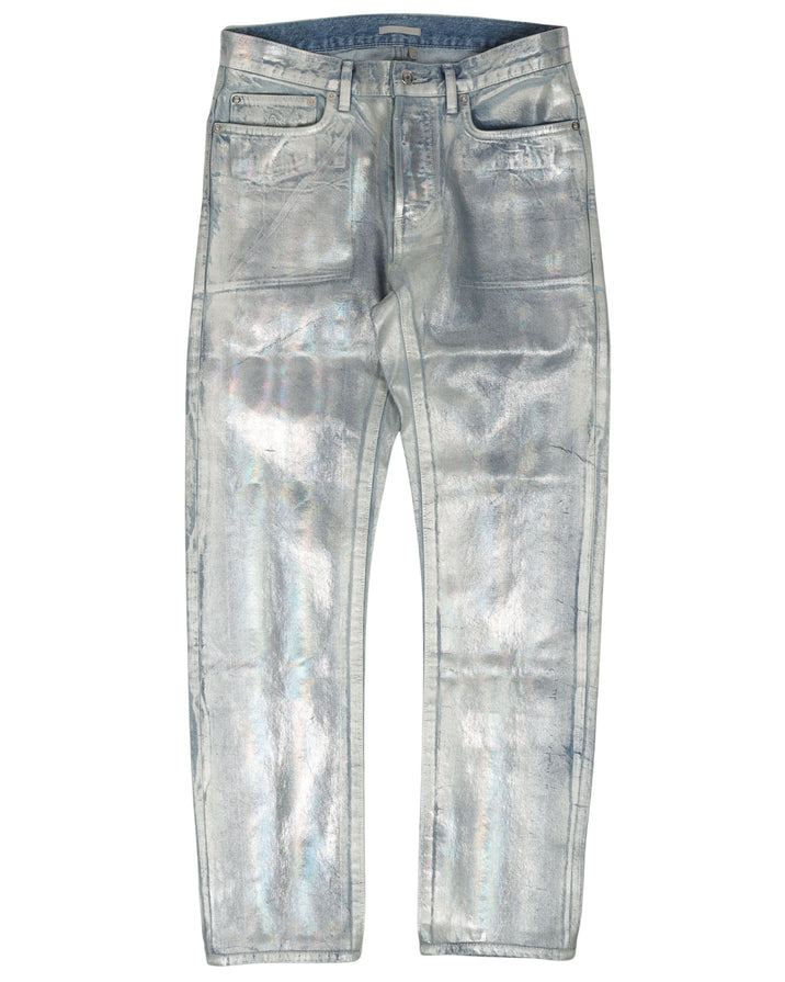 Metallic Waxed Jeans