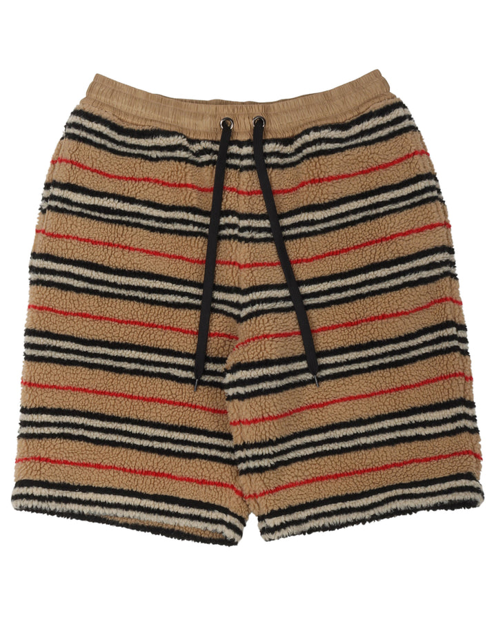 Stripped Fleece Shorts