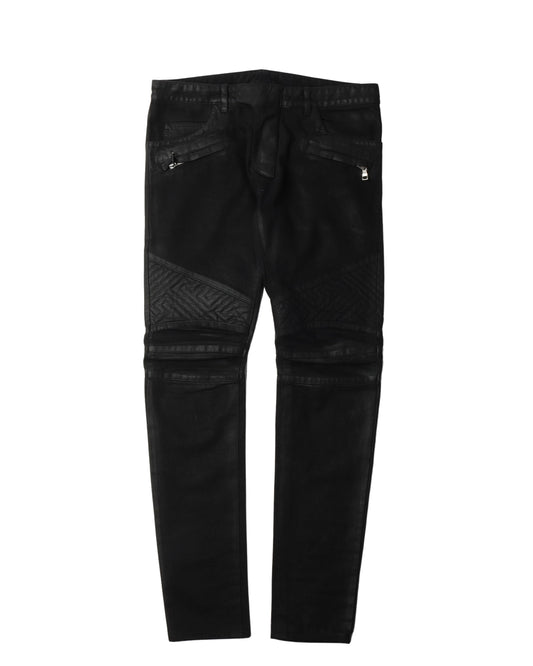 Waxed Biker Jeans