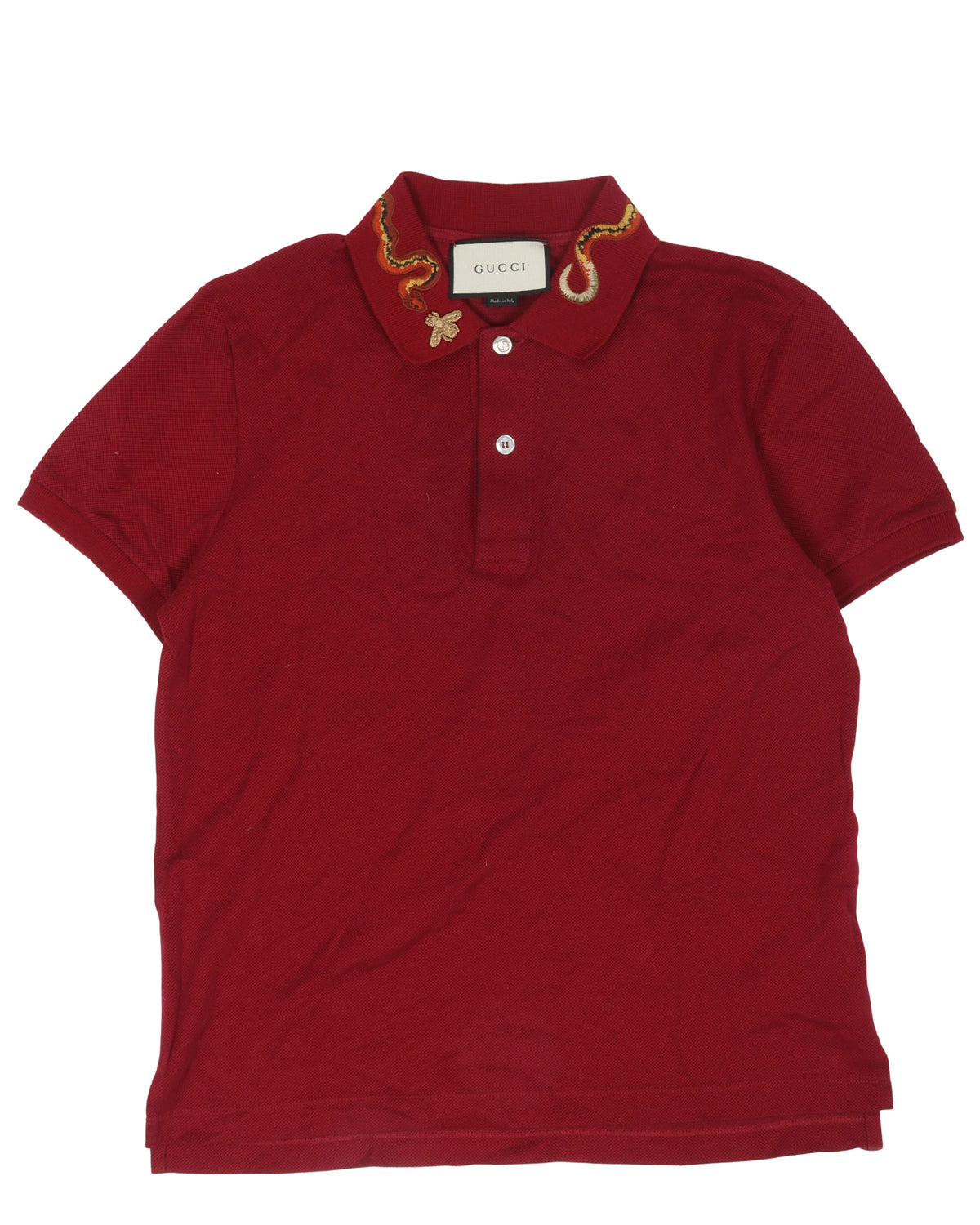 Embroidered Snake Collared Shirt