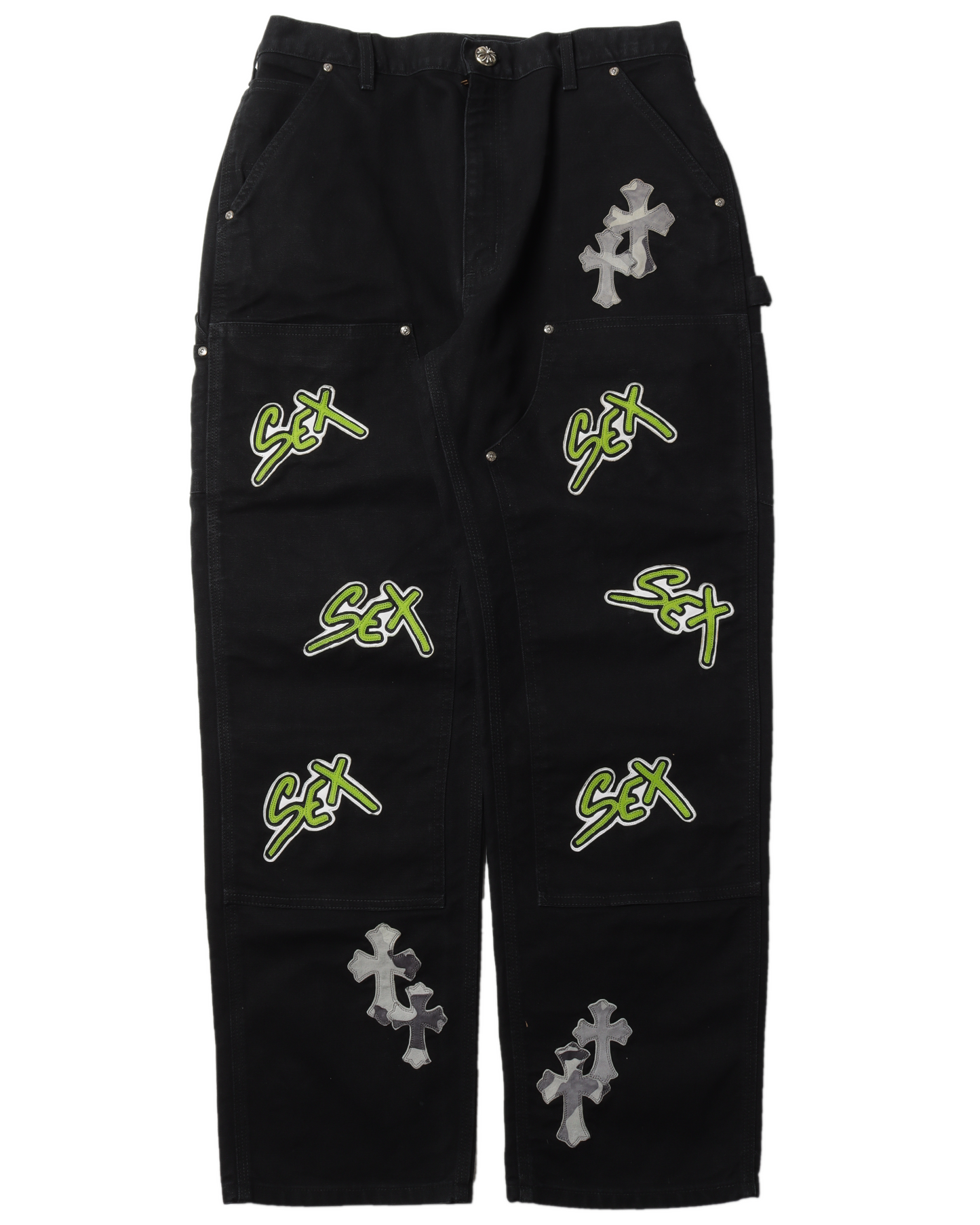 Chrome Hearts Sex Records Double Knee Cross Patch Carpenter