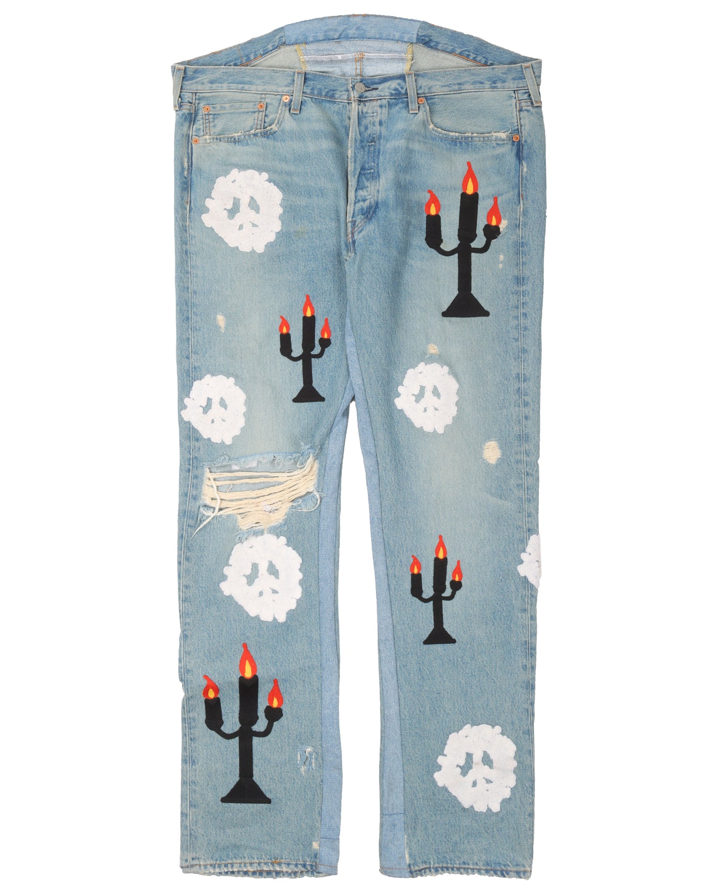 Virgil Abloh Embroidered Light Wash Levi 501