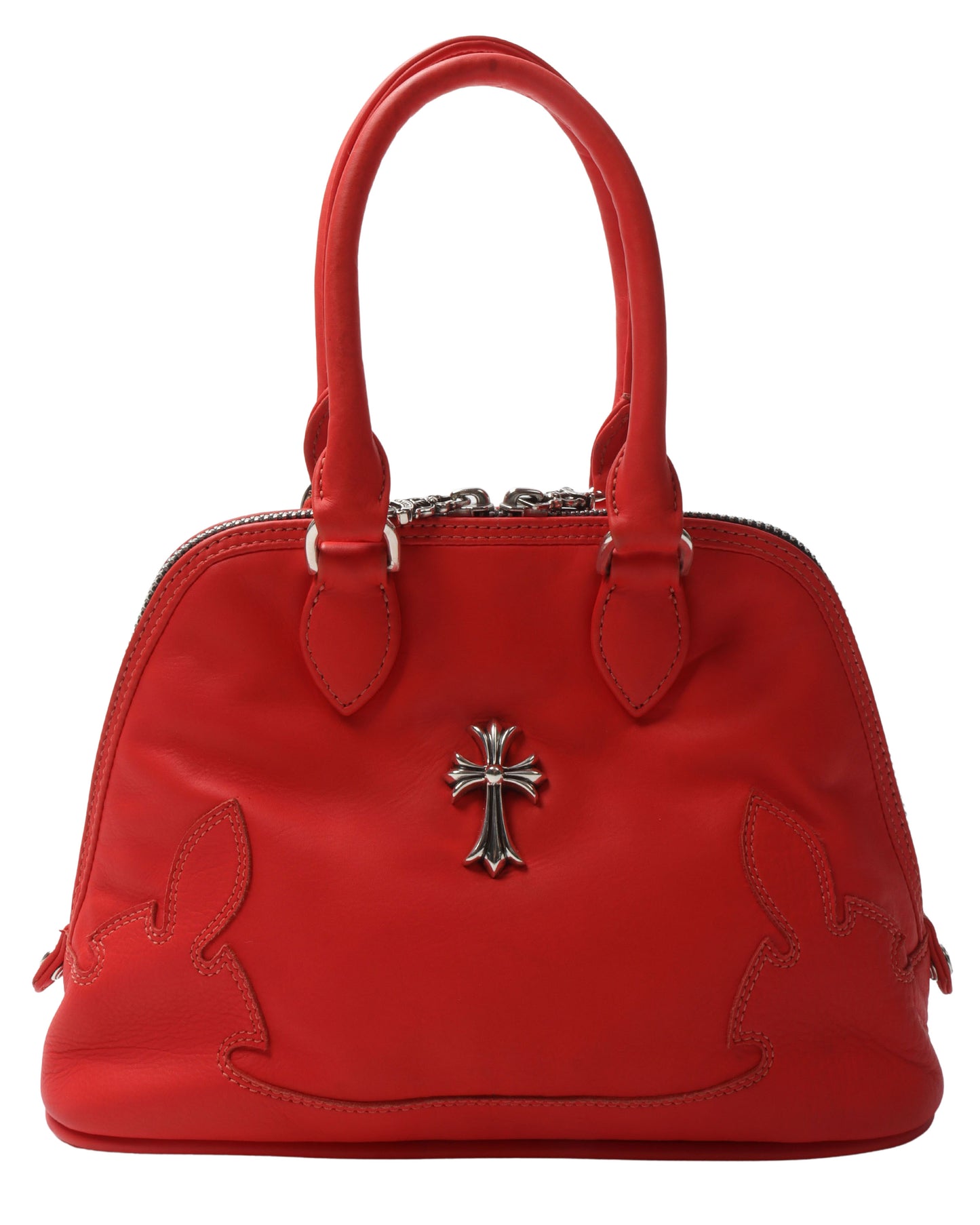 Leather "Fleur De Lis" Mini Bowling Bag
