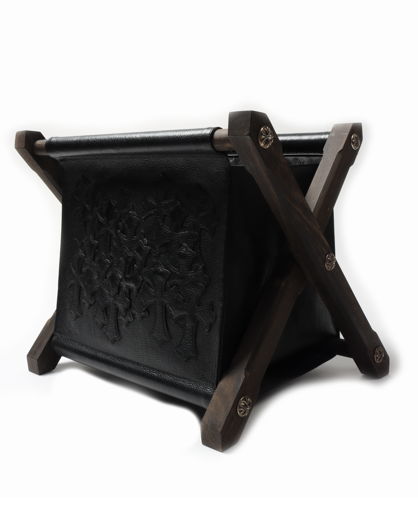 Black Leather Magazine Holder