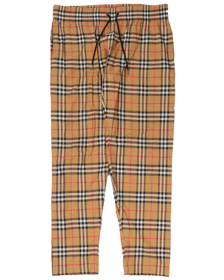Side-Stripe Vintage Check Trousers