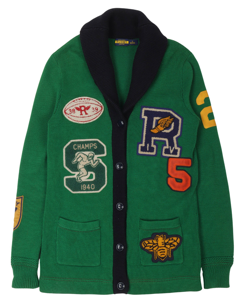 Vintage Ralph Lauren Rugby Patch Cardigan Sweater