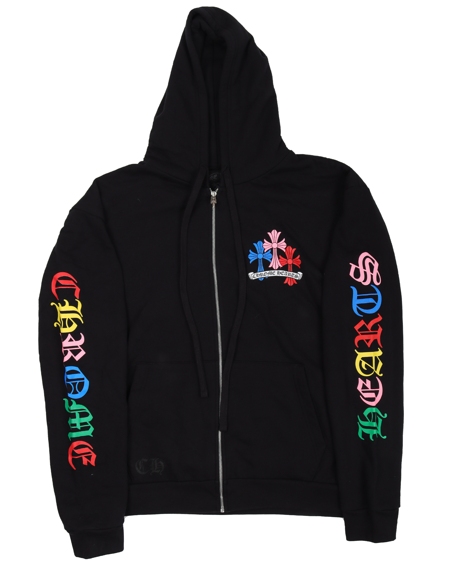 Multicolor Cross Logo Zip-Up Hoodie