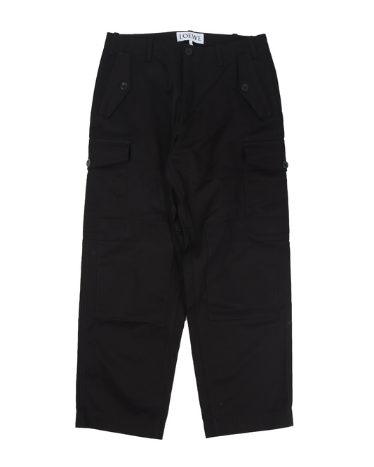 Black Denim Cargo Pant