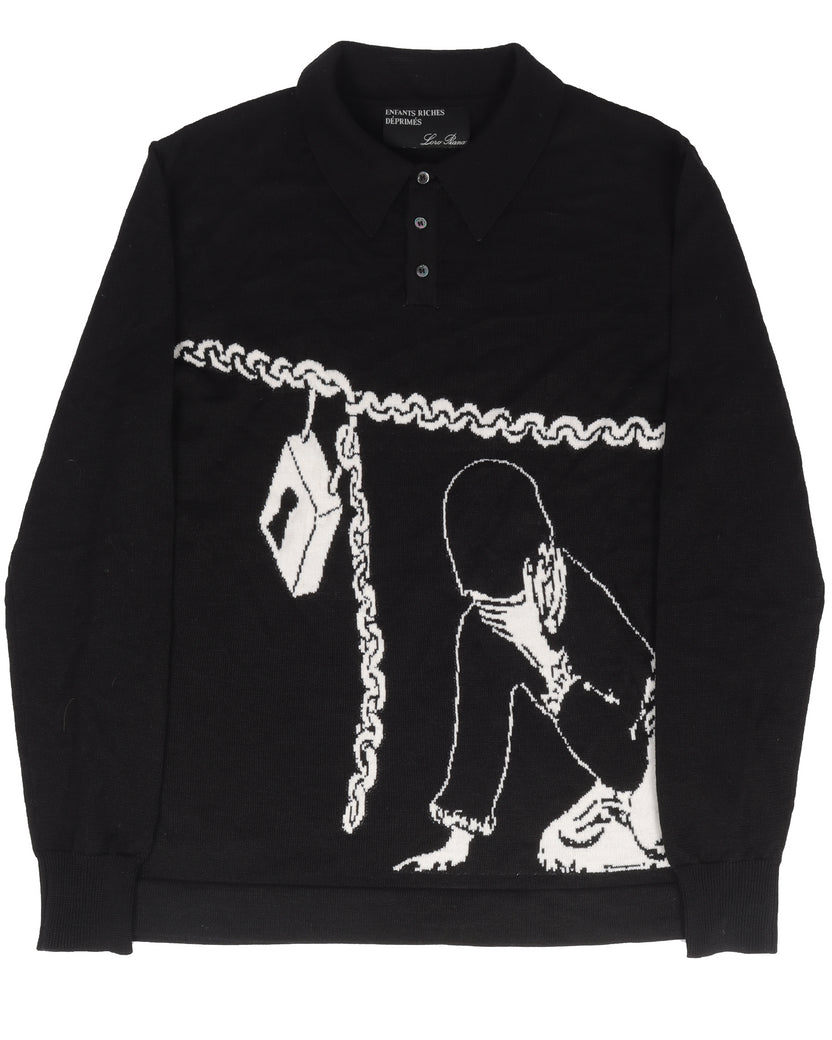 Loro Piana Exclusive "Boy With Chain" Collared Wool Sweater