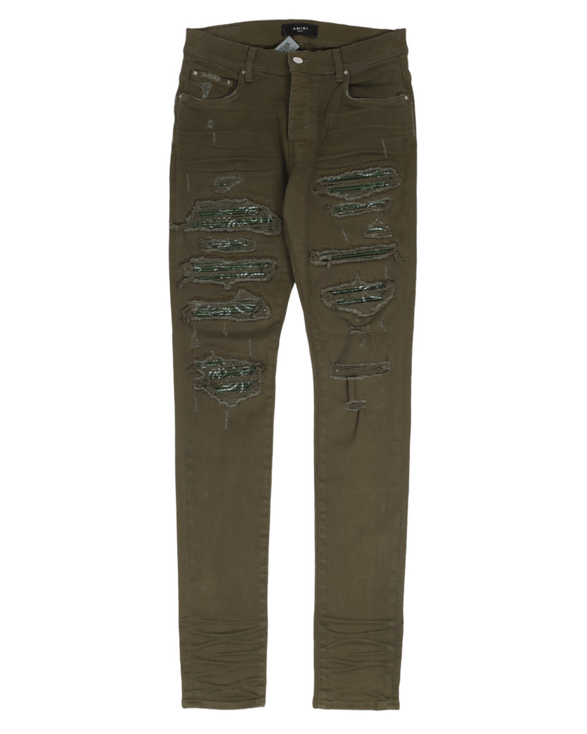 MX-1 Leather Patched Denim Jeans