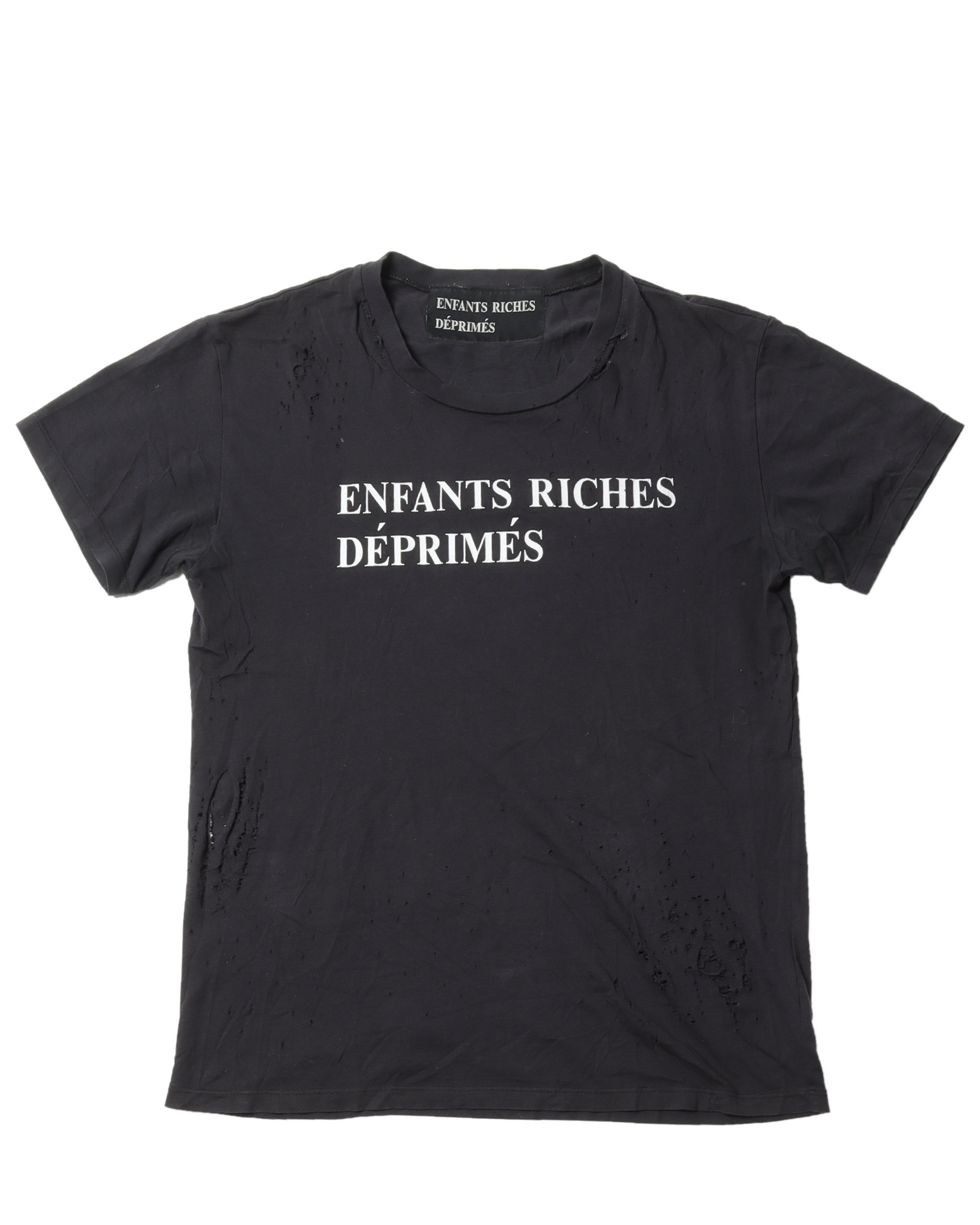 Enfants Riches Déprimés Black Distressed T-Shirt – Justin Reed Enfants Riches Déprimés Black Distressed T-Shirt – Justin Reed