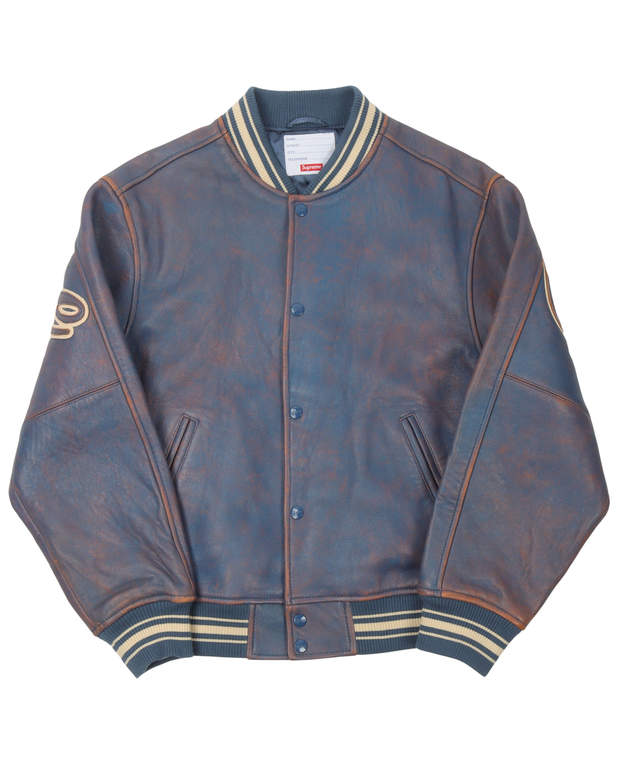 Supreme Script Leather Jacket – Justin Reed
