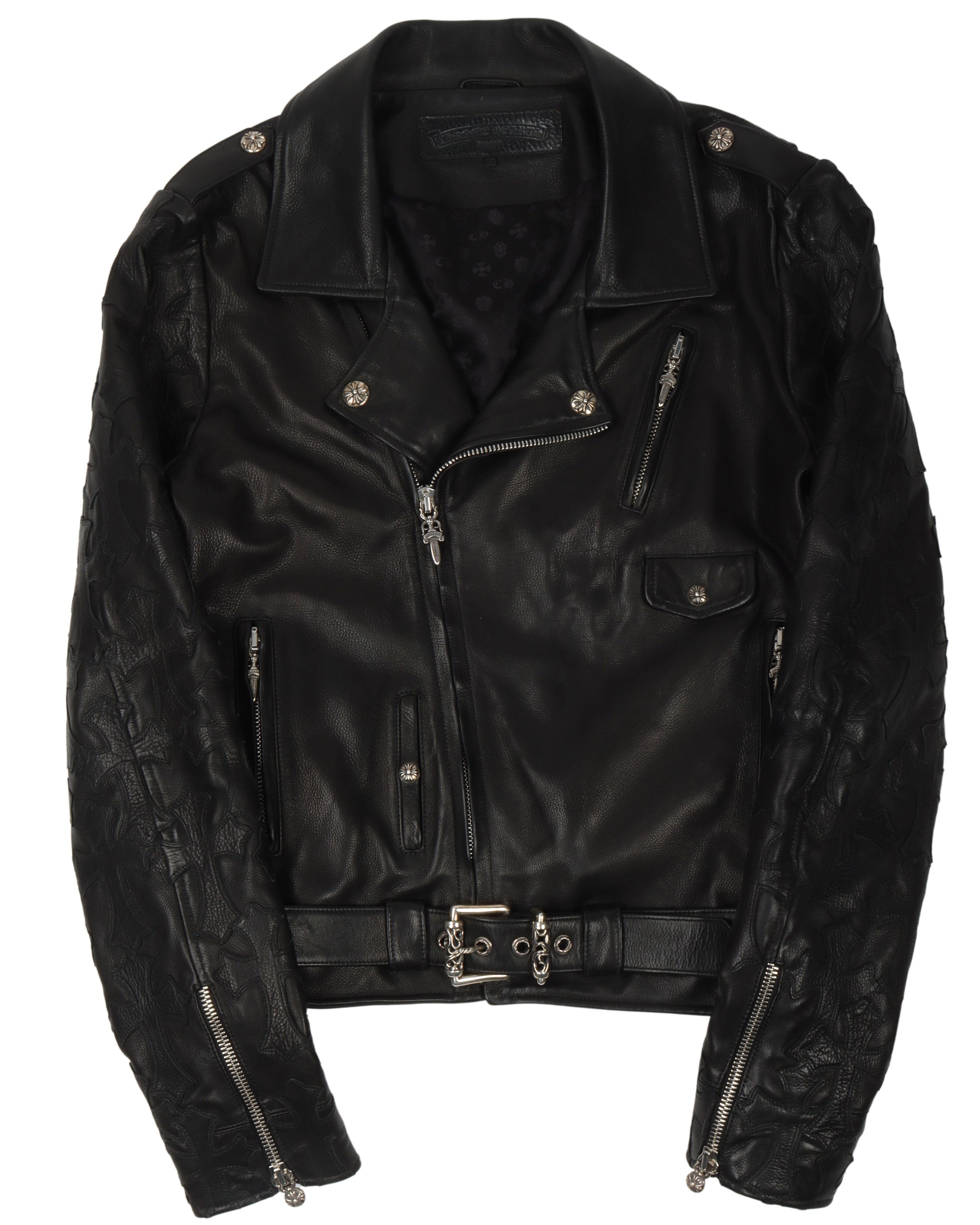 Chrome Hearts Cross Patch Leather Perfecto Jacket