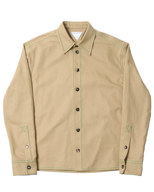 Button Up Shirt Green Stitching