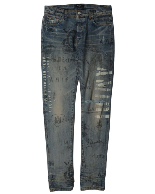 Sand Fade Stencil Jeans