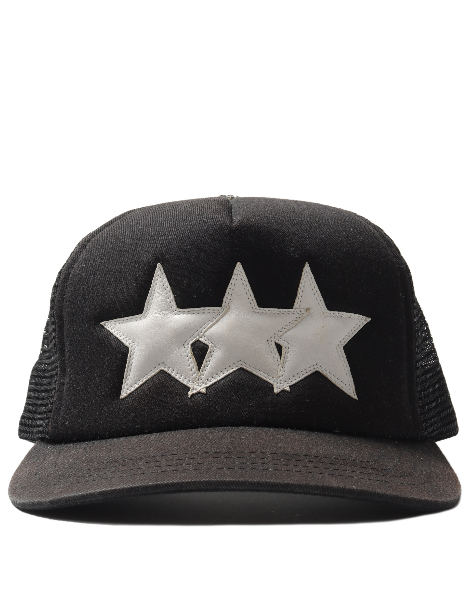 帽子 Chrome Hearts 3star Leather Patch Chrome Hearts Black Triple Leather Cross Patch Trucker Hat