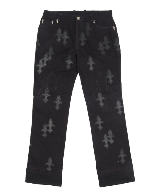 Leather Dagger Patch Denim