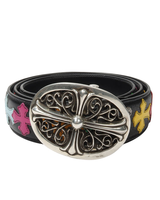 Multicolor Cross Leather Belt