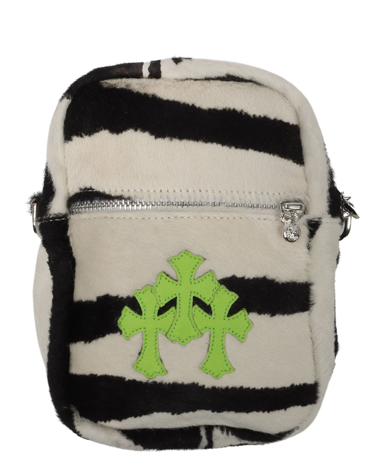 Zebra Phone Pouch Bag With Green Crosses