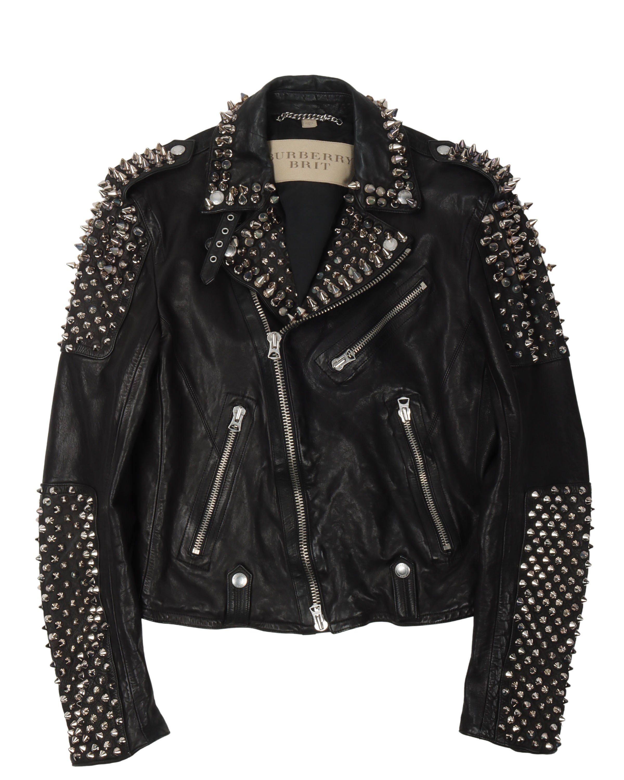 Brit Spiked Studded Leather Jacket
