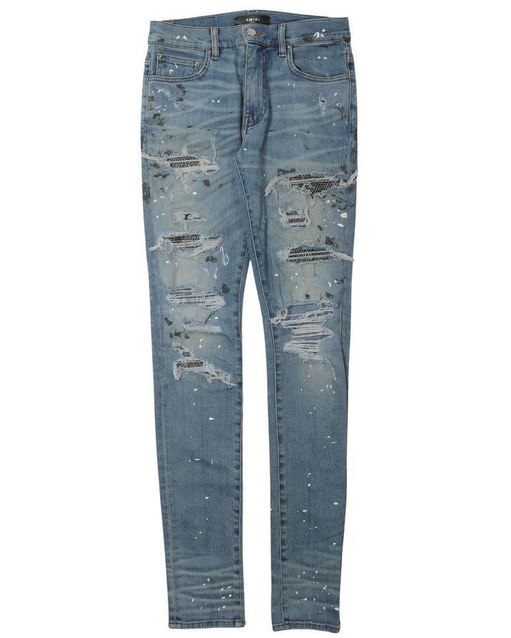 Rhinestone Distressed Jeans