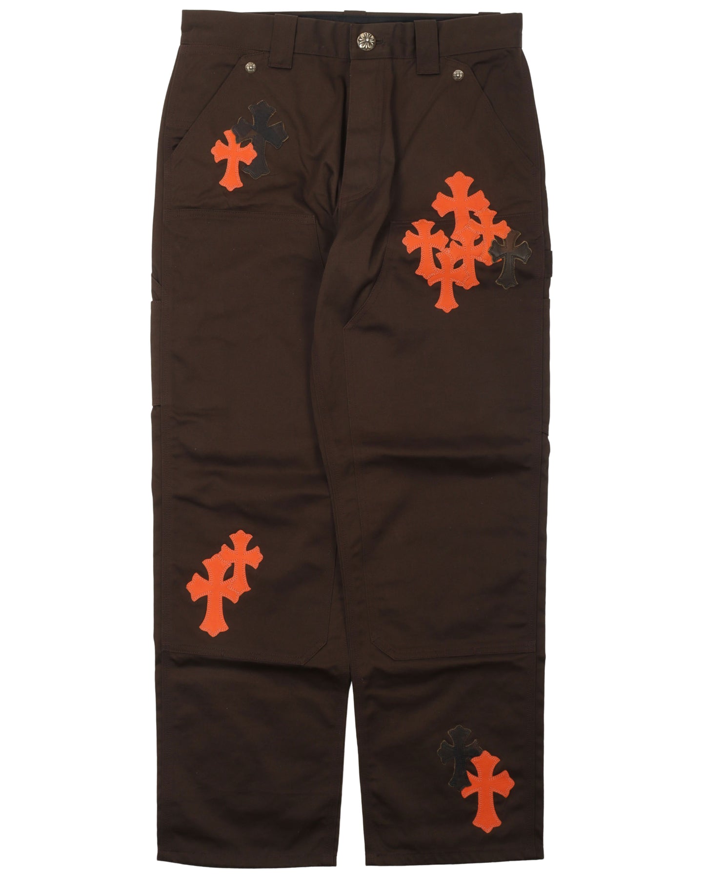 Leather Cross Double Knee Pants