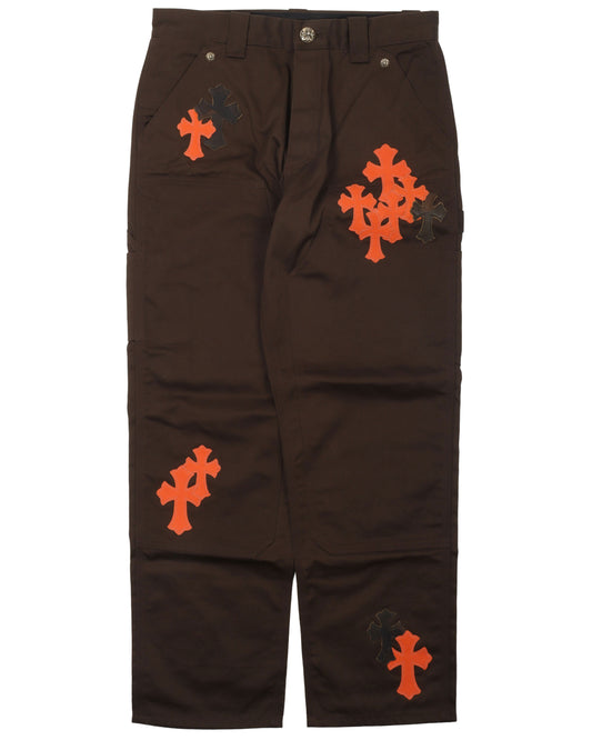 Leather Cross Double Knee Pants