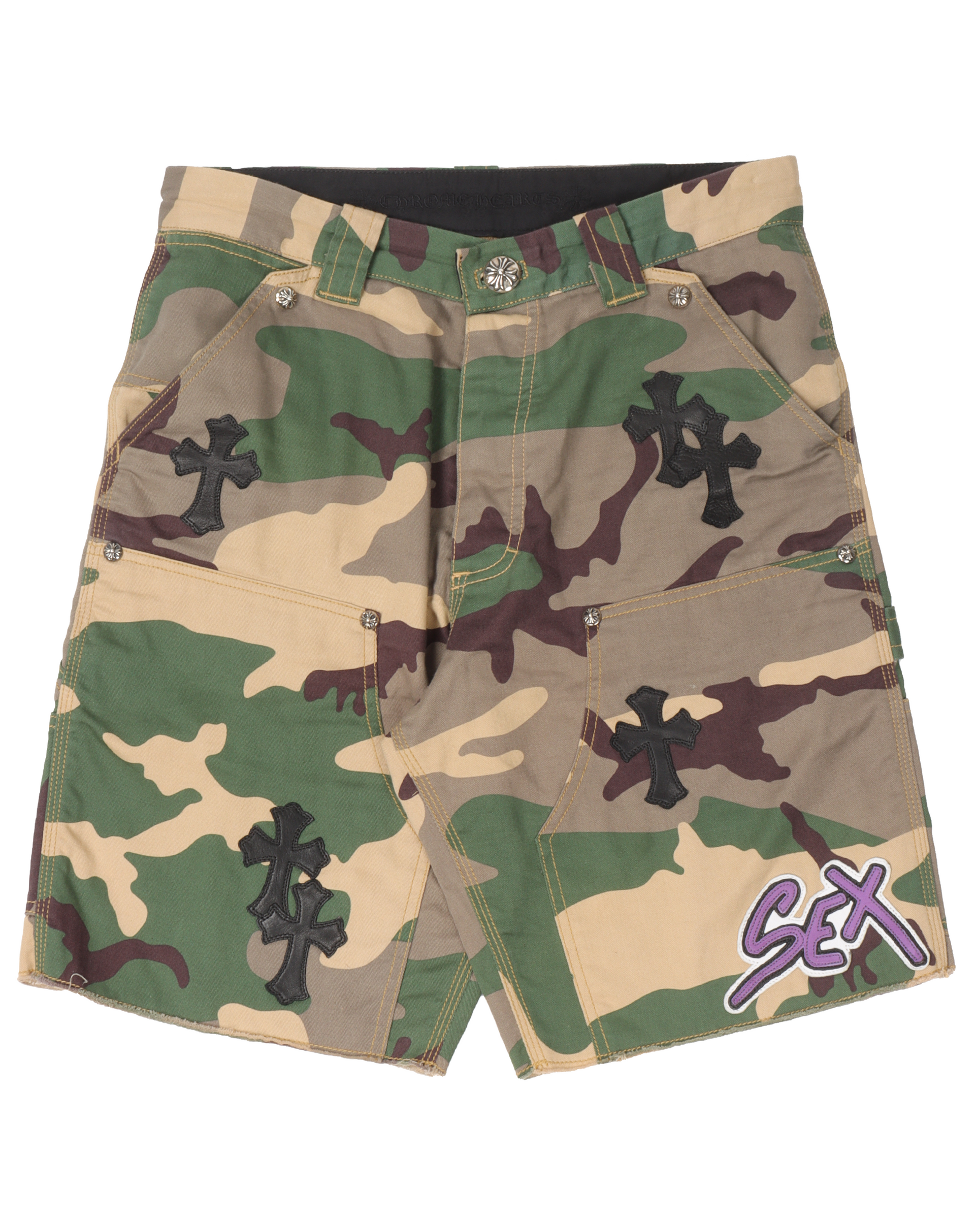 Chrome Hearts Sex Records Green Camo Carpenter Short – Justin Reed