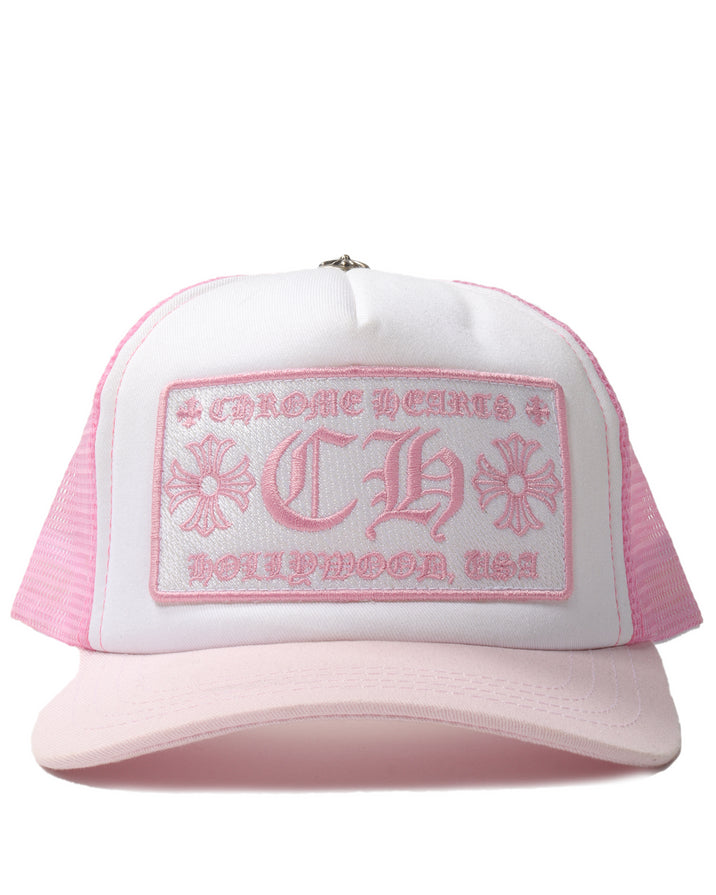 Pink and White Hollywood Hat