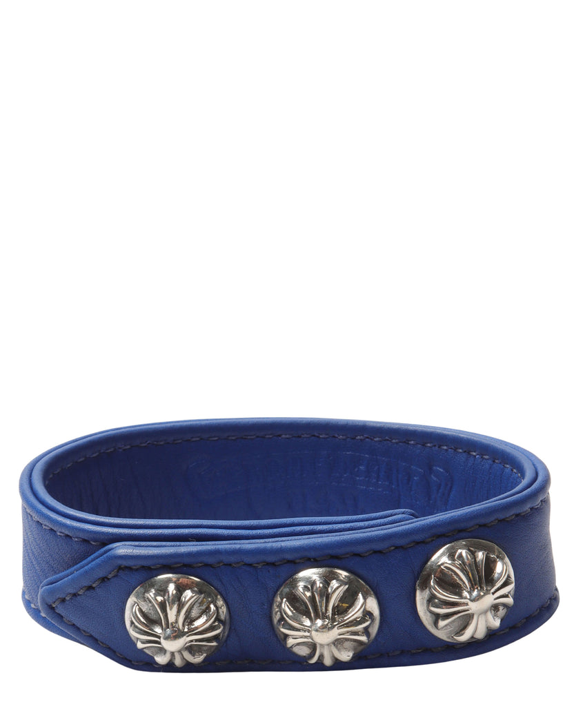 Blue Leather Bracelet