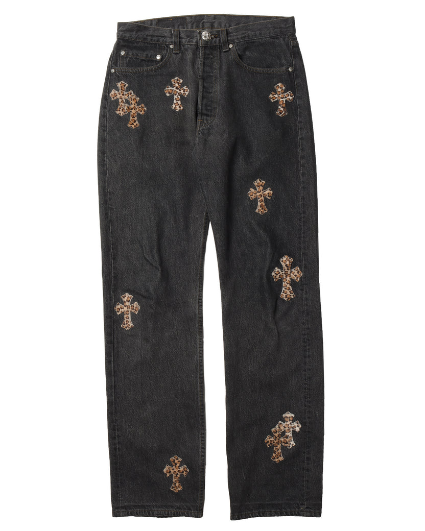 Black Jeans Leopard Crosses