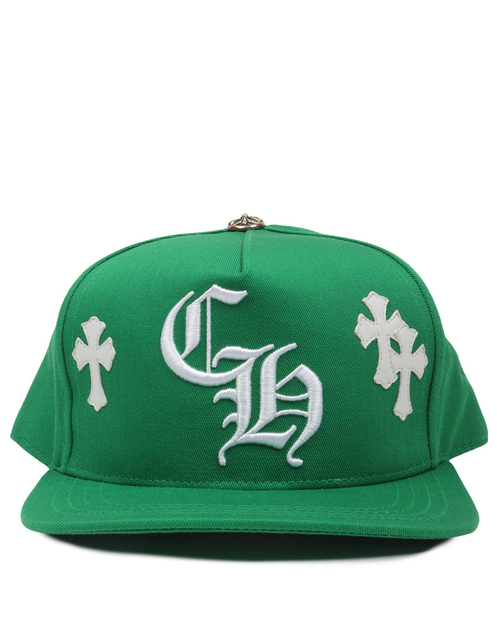 Green Leather Cross Hat