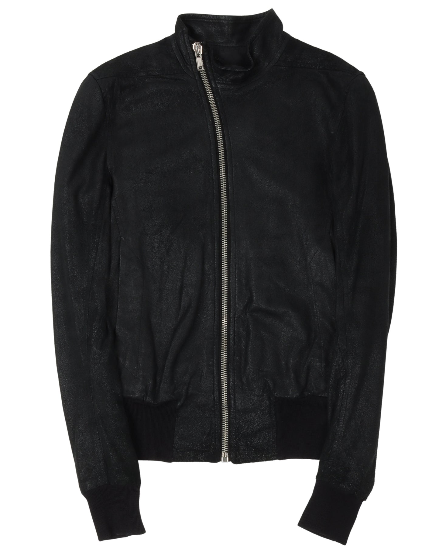 Blistered Lamb Leather Mollino Bomber Jacket