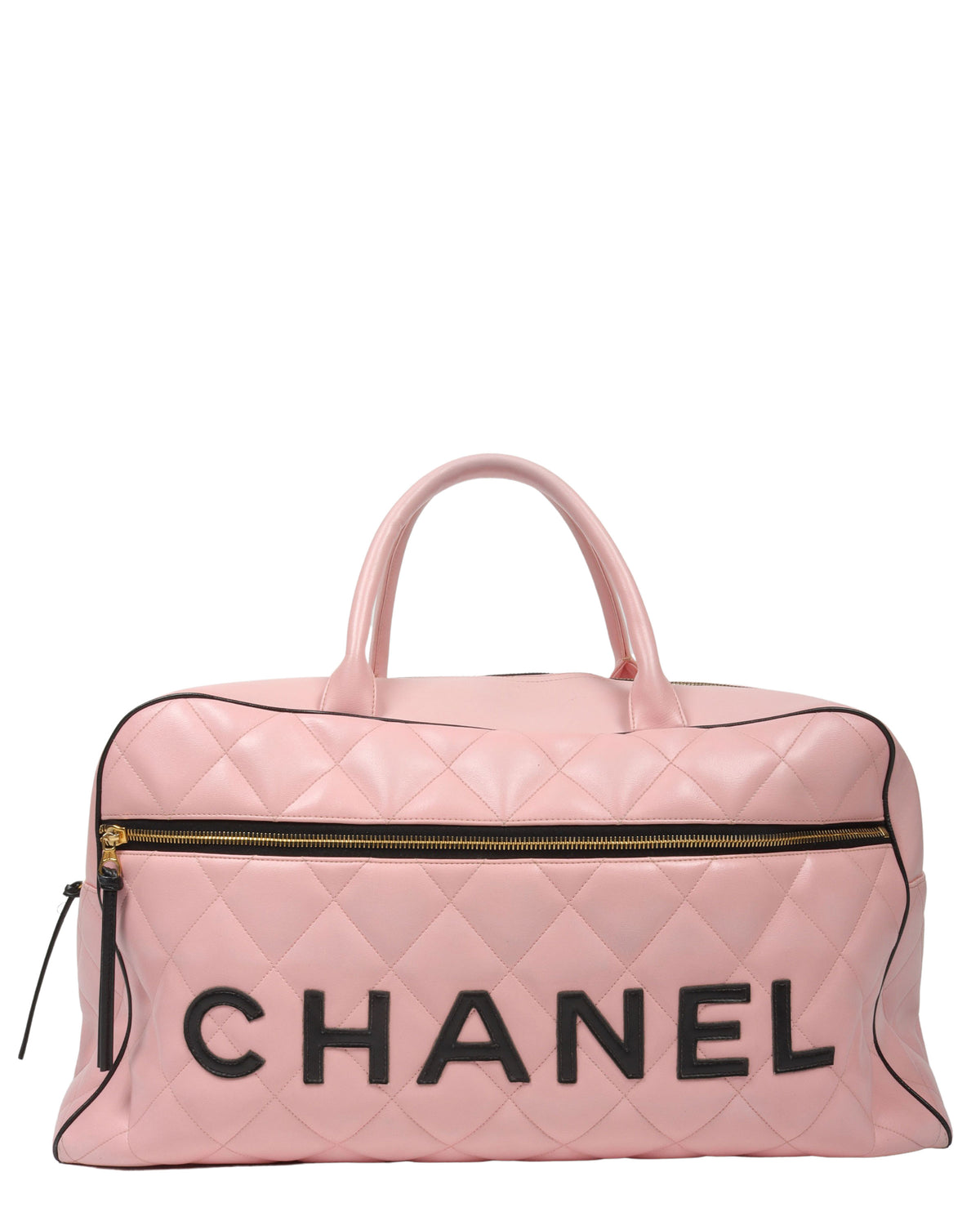 1995 Pink Quilted Leather Boston Duffle