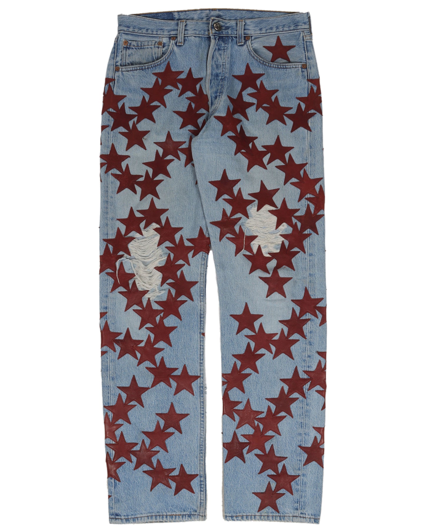 Distressed Star Patch Jeans