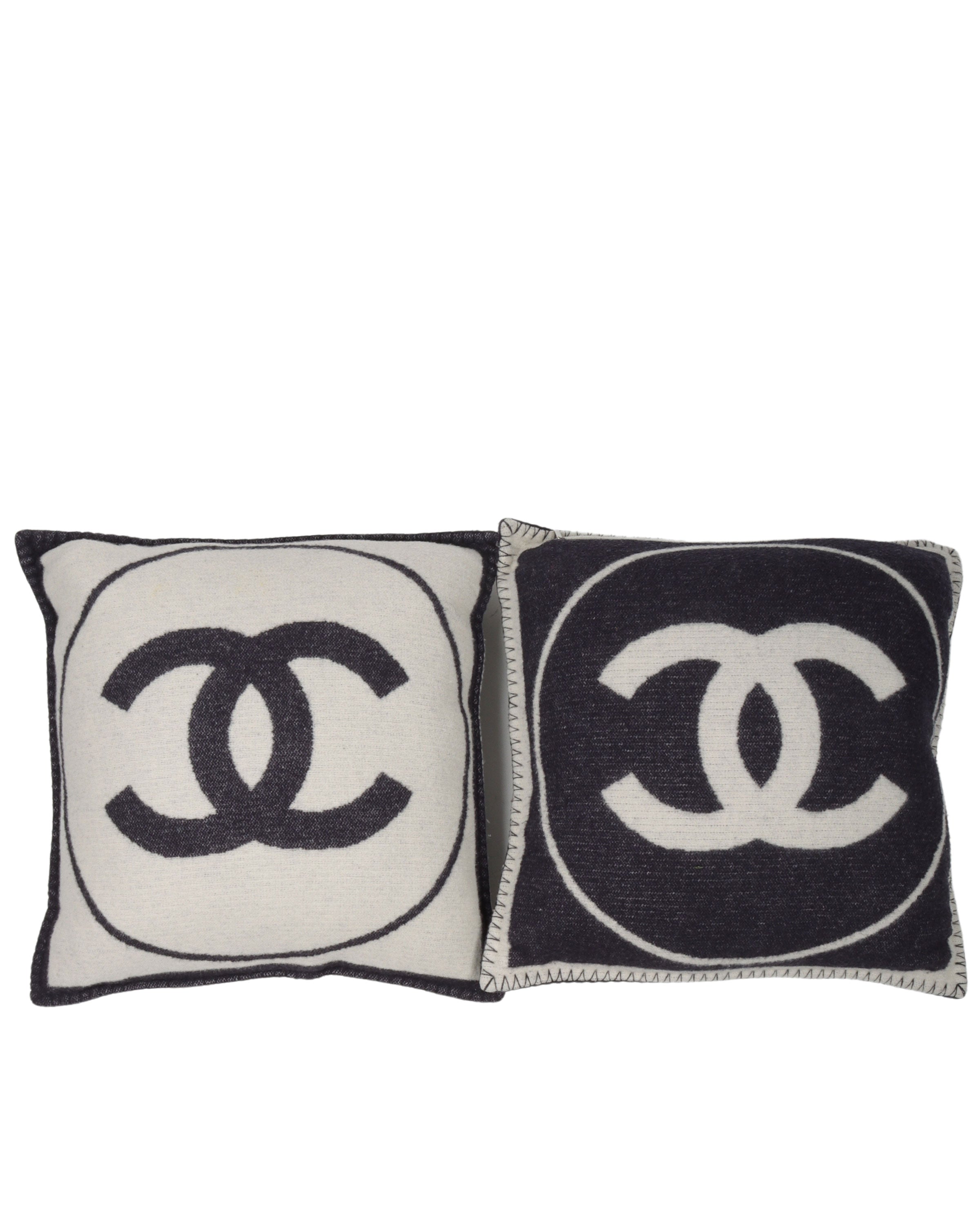 CHANEL, Beige & Cream 498950 Wool Cashmere Pillow (2 Of 2)