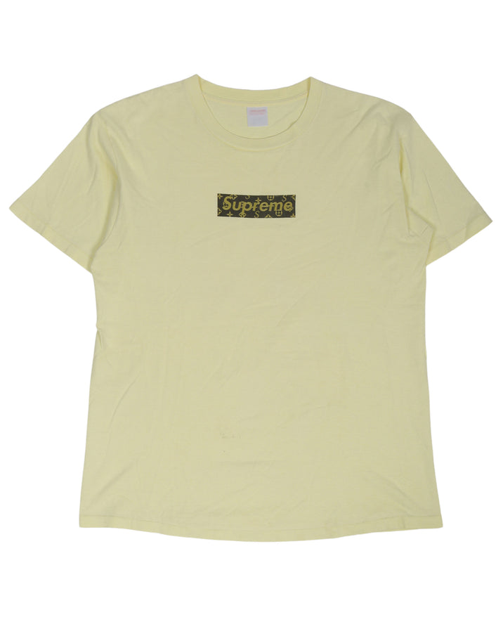 SUPREME LOUIS VUITTON LV Box Logo Brown Hoodie Sweatshirt (size XL