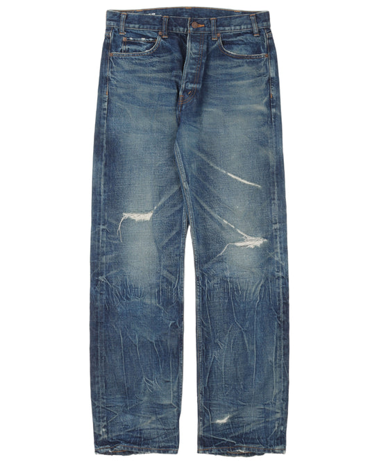 M_RE_008 Distressed Salvaged Denim